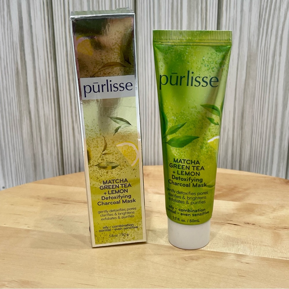 PURLISSE MATCHA GREEN TEA + LEMON DETOXIFYING CHARCOAL MASK-NEW IN BOX!!!